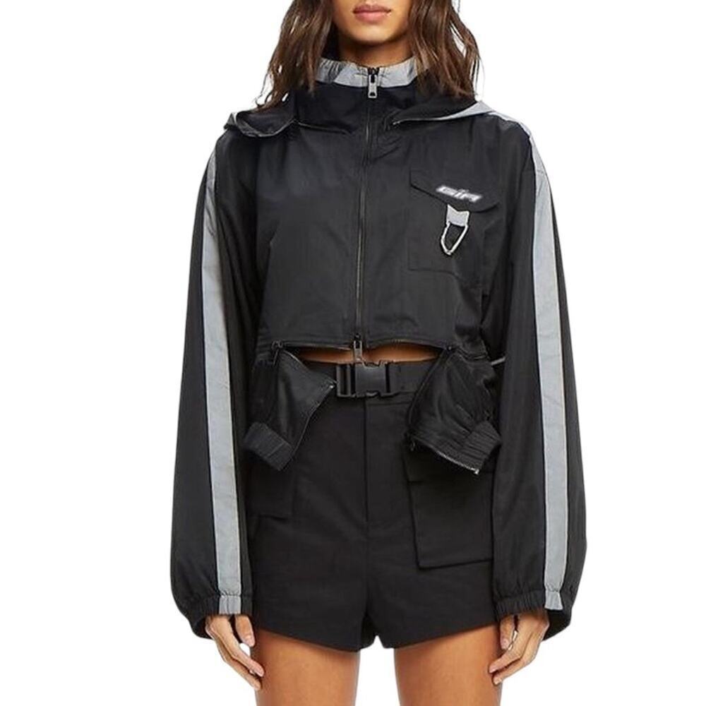 I.AM.GIA - Neptune Jacket, HBX Reflective, Cropped, Multi-Zip, Black/Gray, S